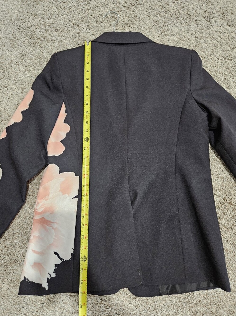 Calvin Klein Black Blazer with Pink Floral Print - Picture 4 of 10